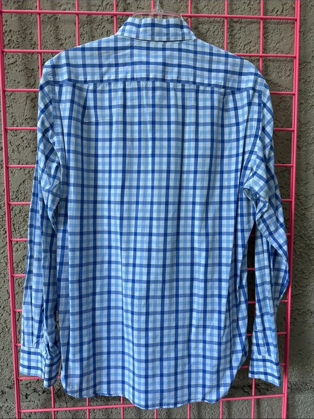 J. Crew Blue and White Plaid Button-Down Shirt